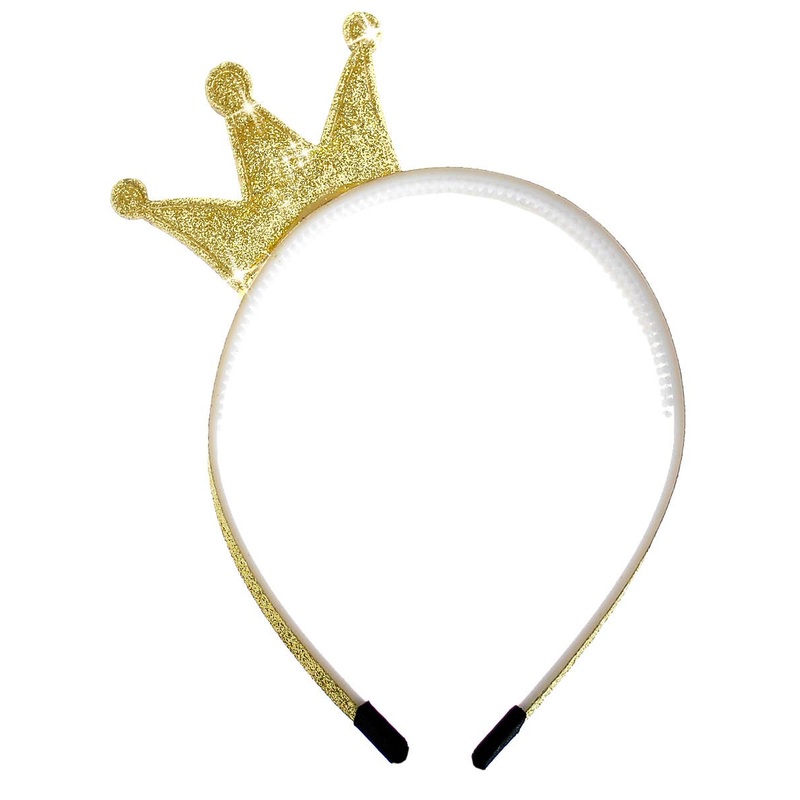 Mini Gold Glitter Kids Crown Headband Costume Accessory