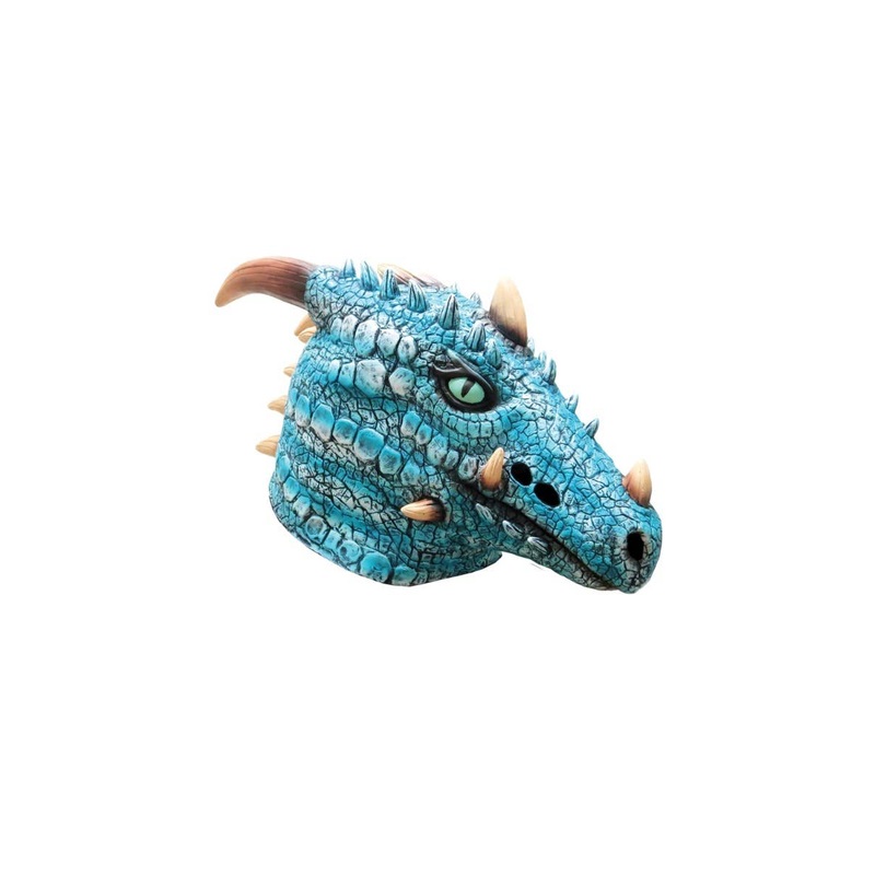 Mythical Blue Ice Dragon Adults Latex Costume Mask