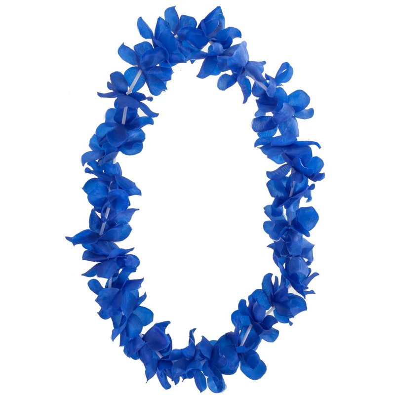Neon Blue Flower Lei Hawaiian Costume Accessory