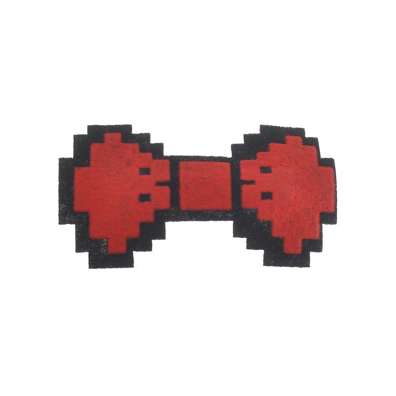 Pixel Red and Black Hair Bows Costume Accessory Set of 2