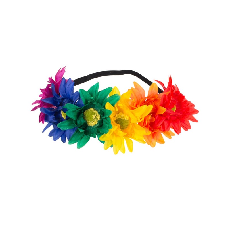Rainbow Pride Flower Headband Costume Accessory