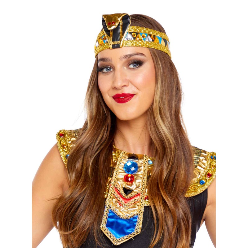 Regal Gold Ancient Egyptian Womens Cleopatra Snake Headband