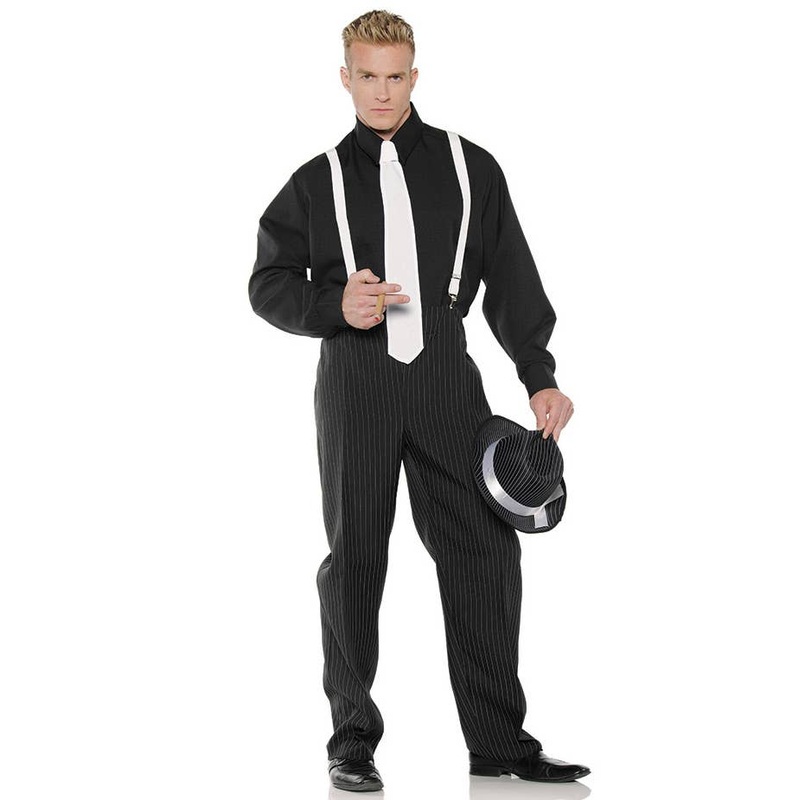 Roaring 20s Pinstripe Gangster Suit Mens Plus Size Costume