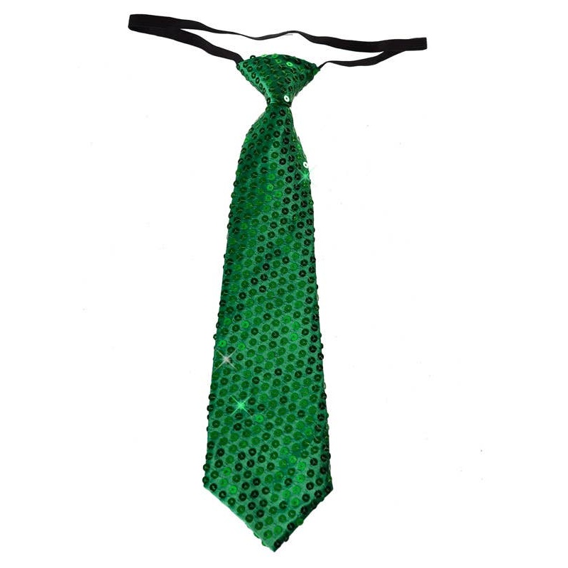 Sequined Green Gangster Tie Costume Accessory