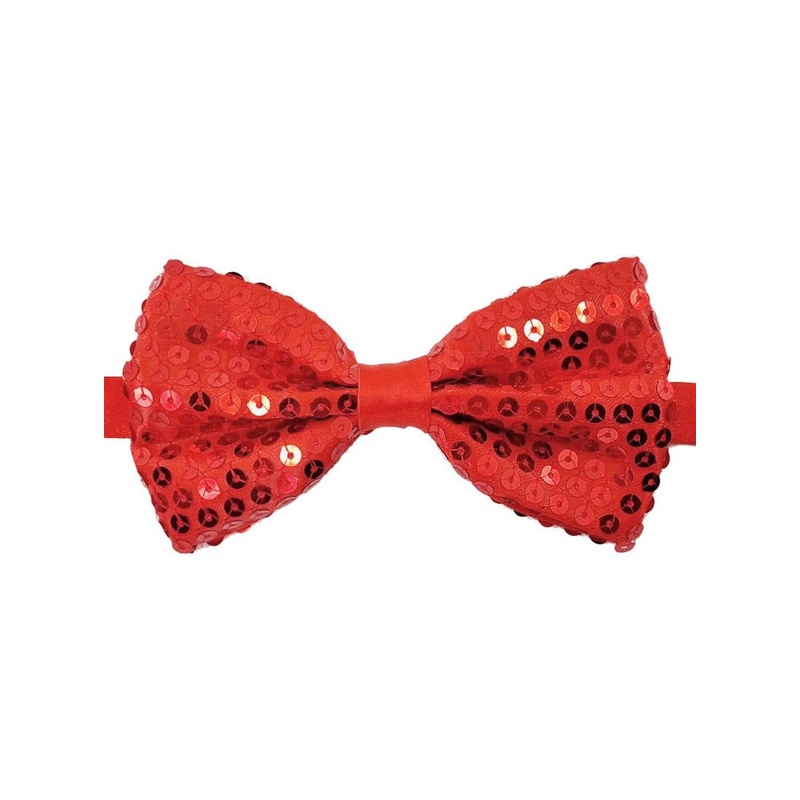 Sequinned Red Bow Tie Costume Accessory