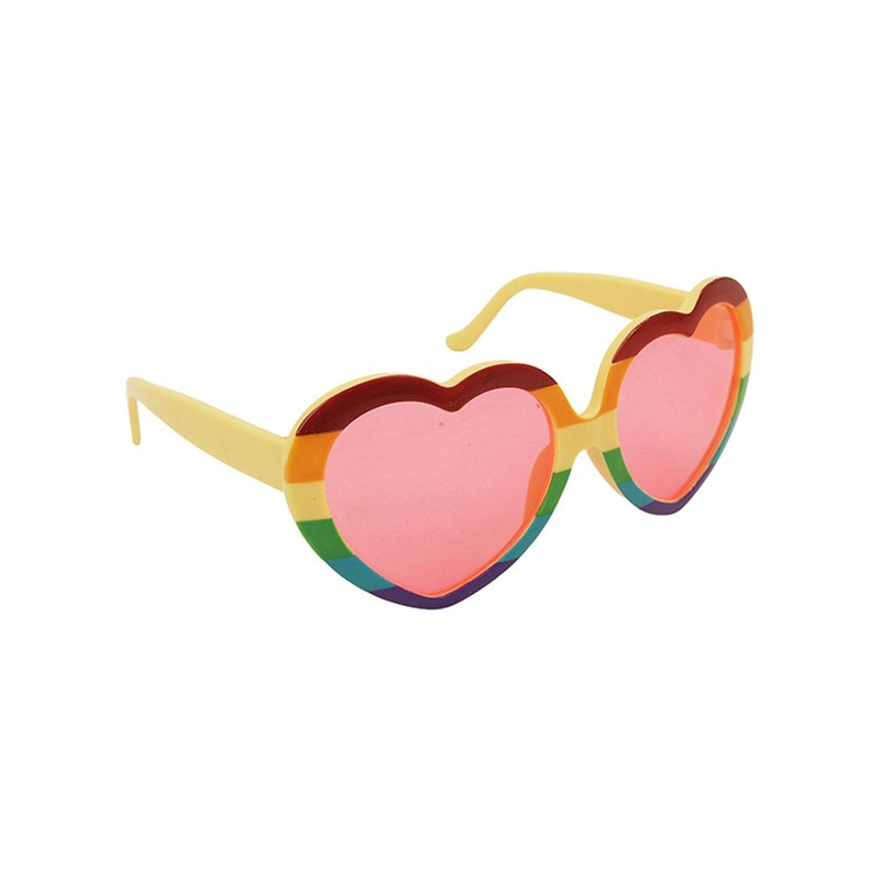 Sweetheart Rainbow Costume Glasses With Pink Lens