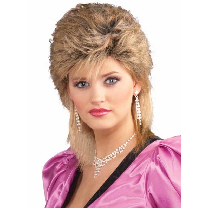 1980s Womens Blonde Mullet Wig