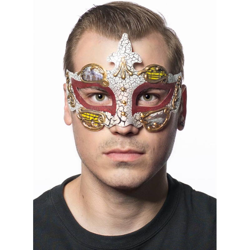 Baroque Mens Red Masquerade Mask