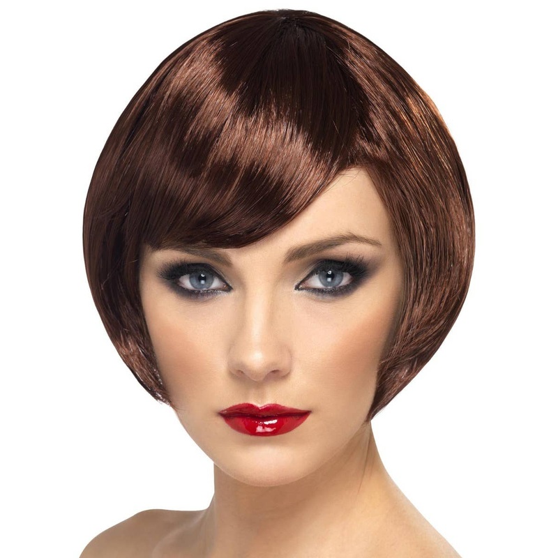 Beautiful Babe Womens Short Auburn Bob Costume Wig