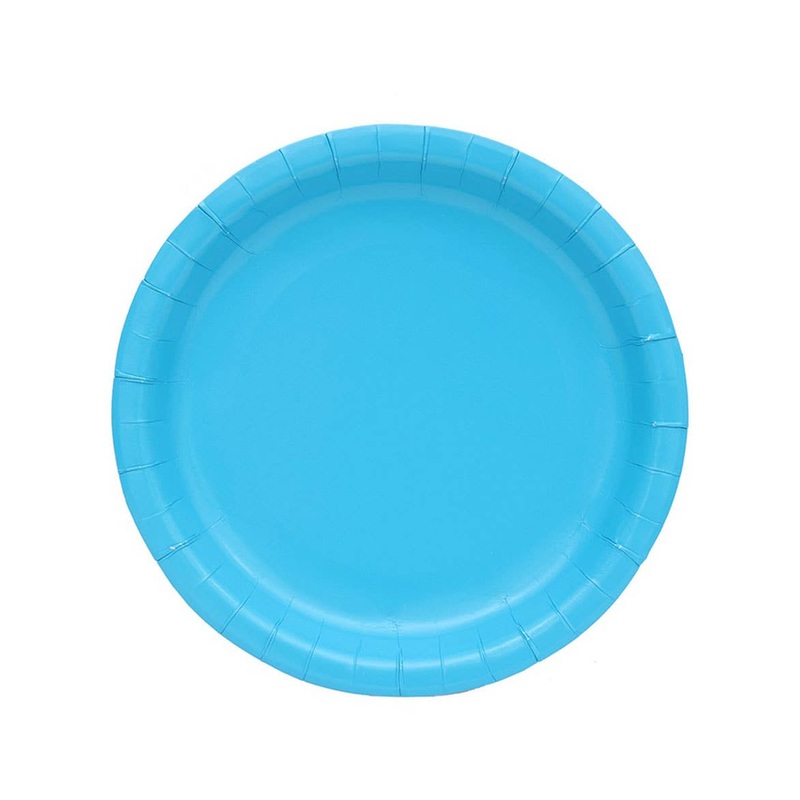 Caribbean Blue 20 Pack 23cm Round Paper Plates