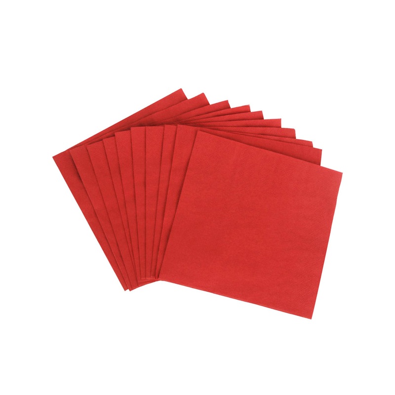 Cherry Red 40 Pack Square 23cm Paper Party Napkins
