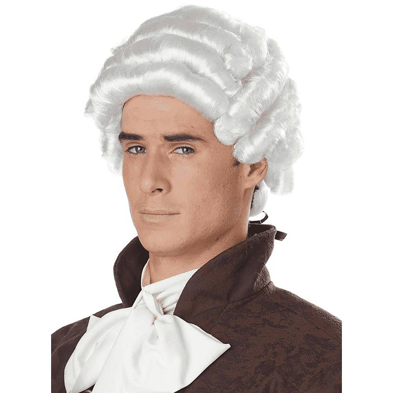 Colonial Mens White Costume Wig