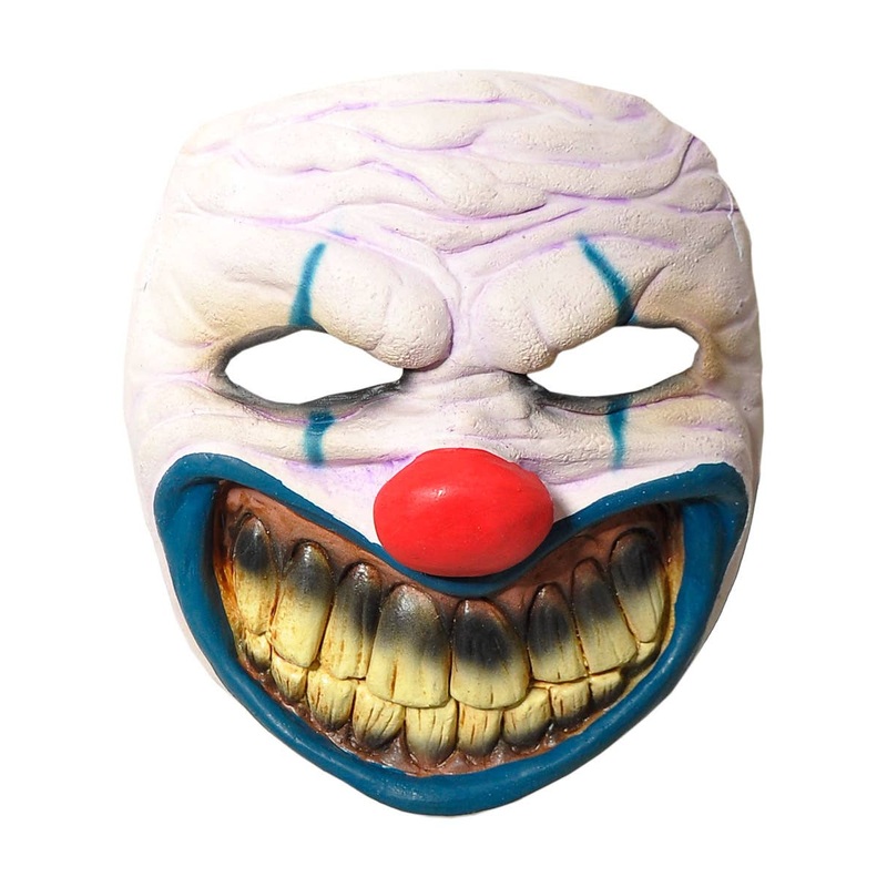 Creepy Grinning Clown Rubber Latex Halloween Mask
