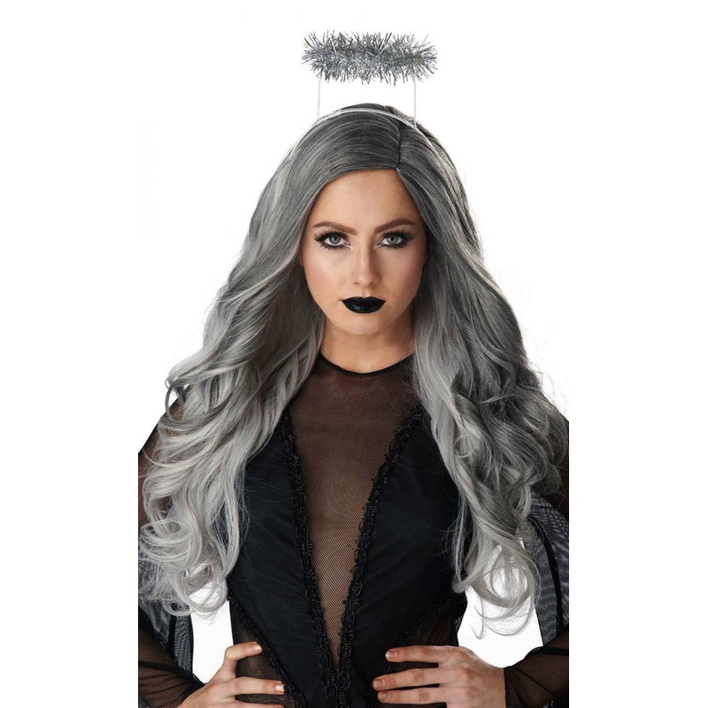 Dark Angel Womens Grey Halloween Costume Wig