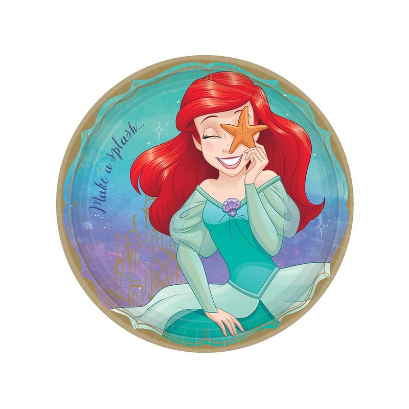 Disney Princesses Ariel 8 Pack Large 23cm Paper Plates