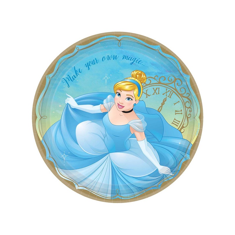 Disney Princesses Cinderella 8 Pack Large 23cm Paper Plates