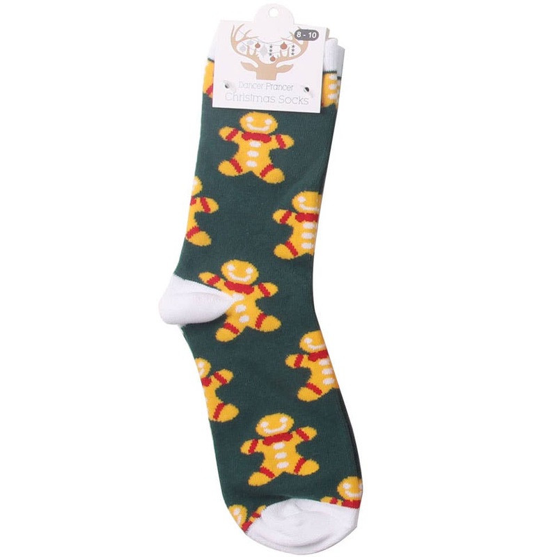 Gingerbread Man Print Adults Novelty Christmas Socks