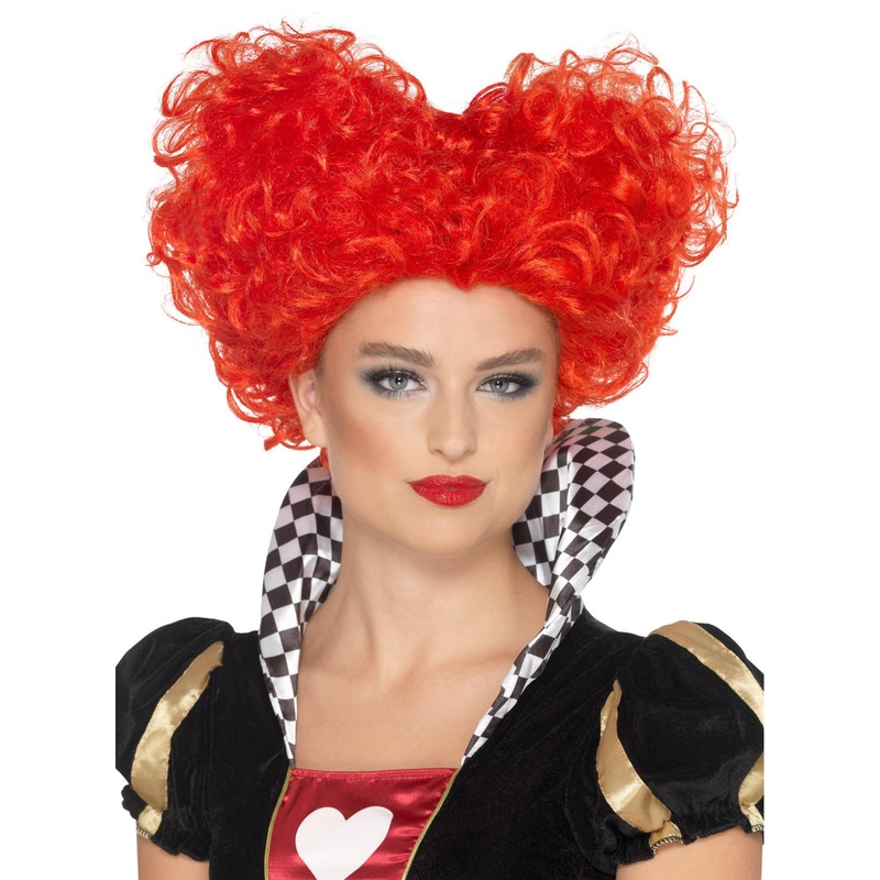 Heart Shaped Womens Red Queen Costume Wig