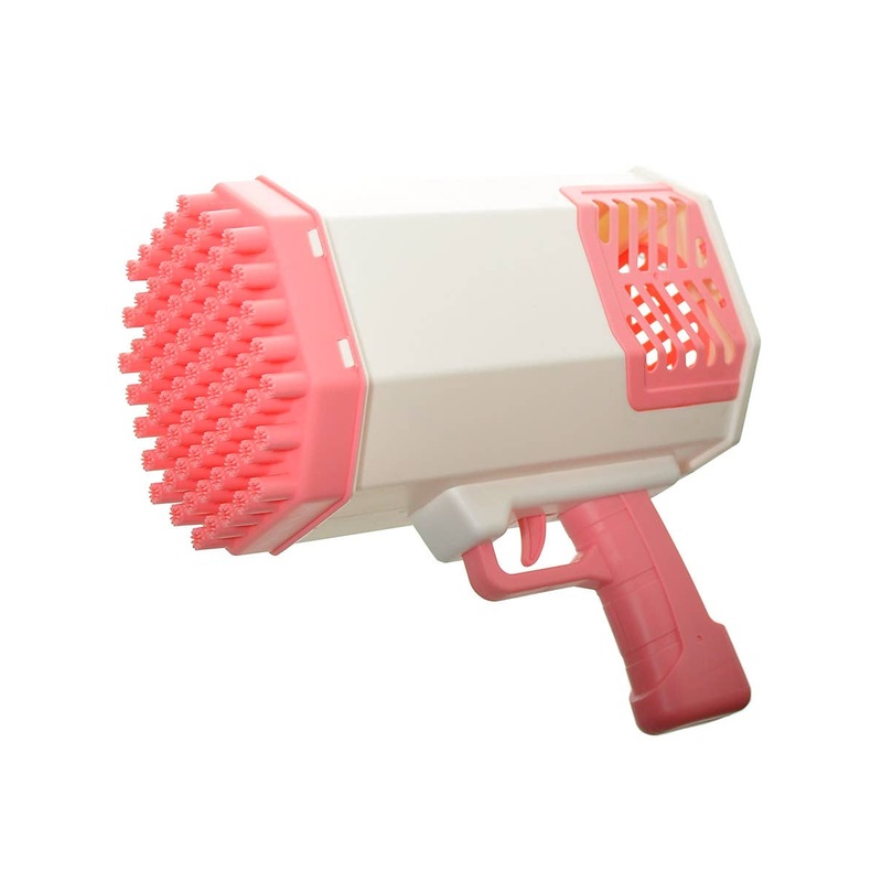 Light Up Pink and White Bubble Gun