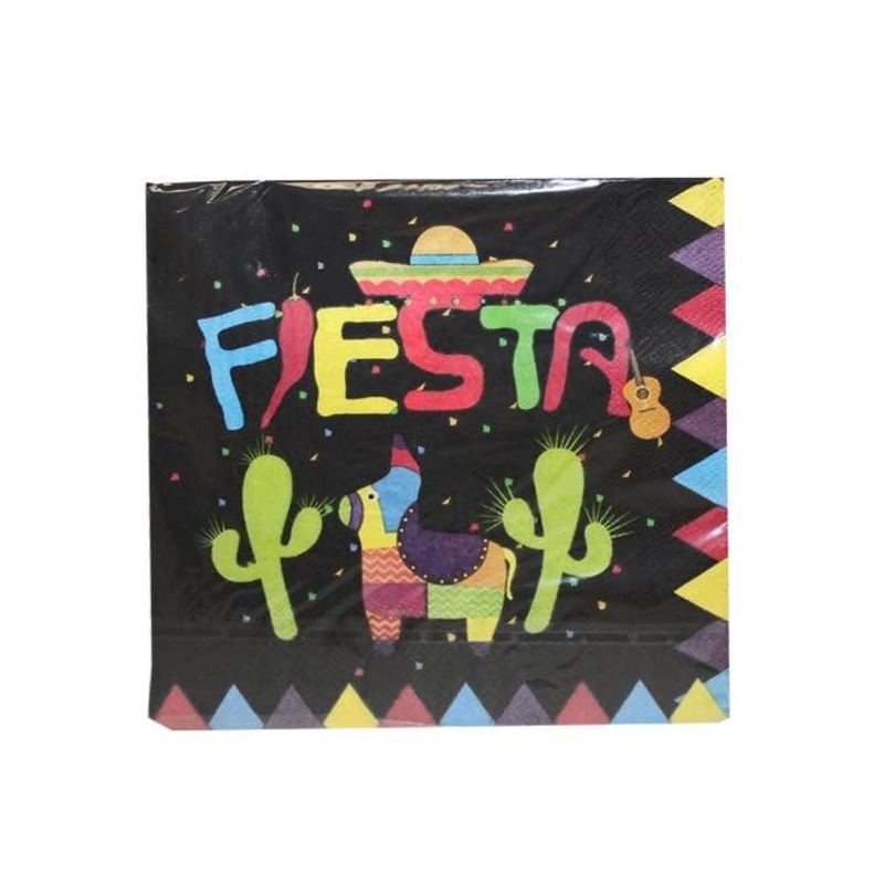 Mexican Themed Black Party Napkins - 20 Pack