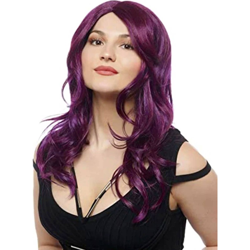 Midnight Passion Womens Long Purple Costume Wig