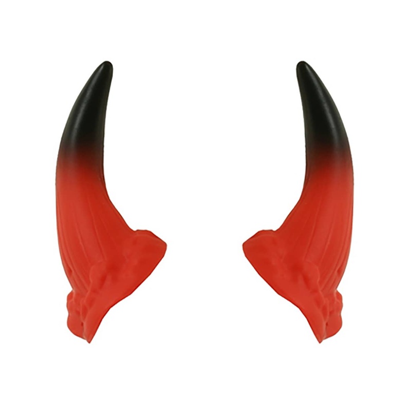 Mini Red and Black Devil Horns on Elastic