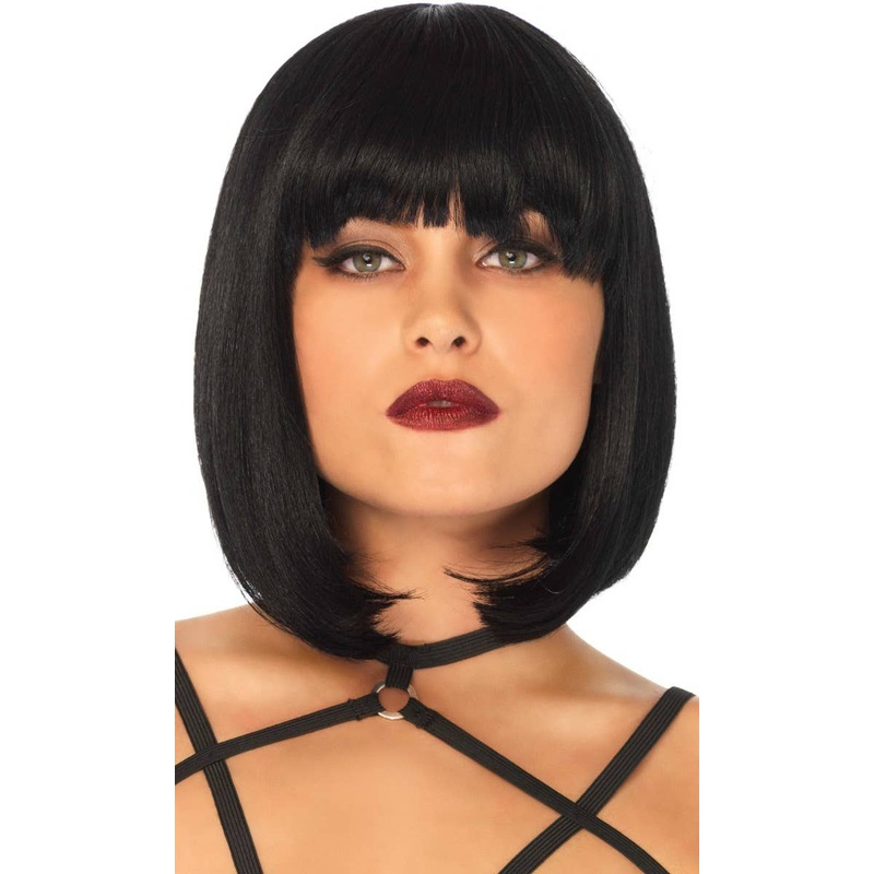 Natural Look Womens Black Bob Costume Wig