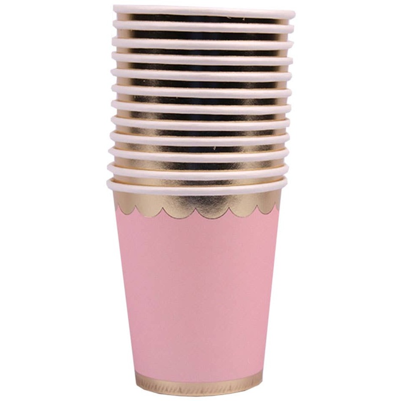 Pink and Gold Foil 12 Pack Paper Cups
