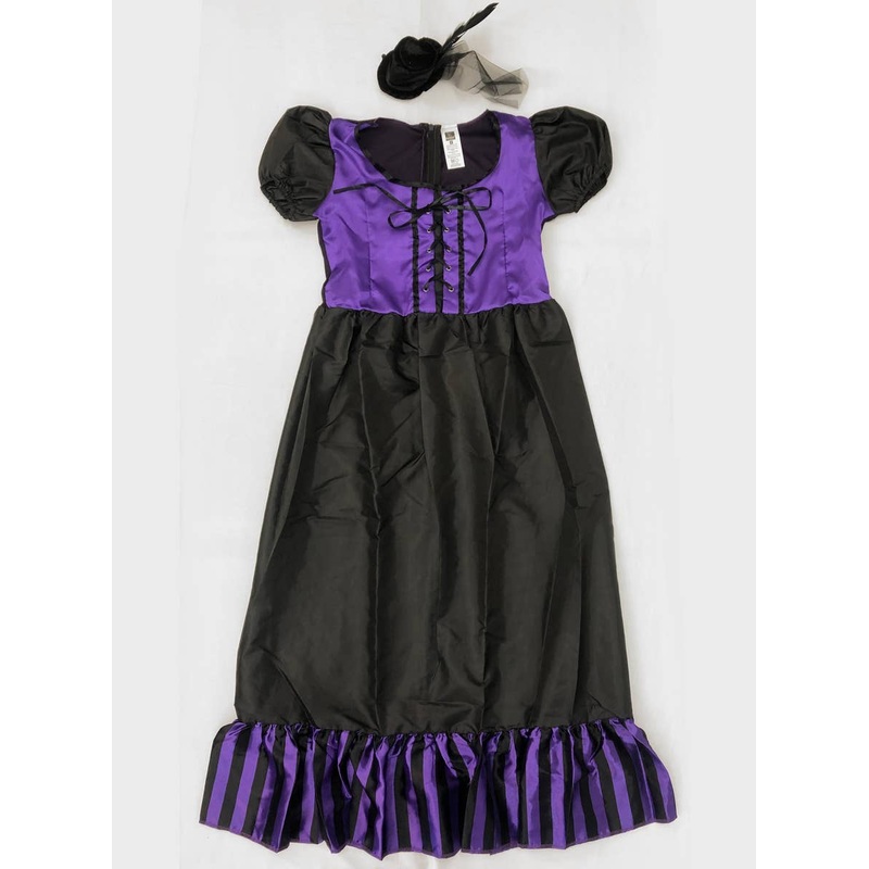 Purple and Black Saloon Girl Womens Costume - Size Large