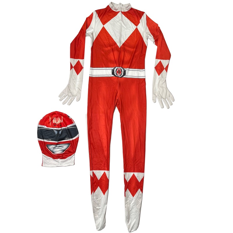 Red Power Ranger Morph Suit Boys Costume  Size Large