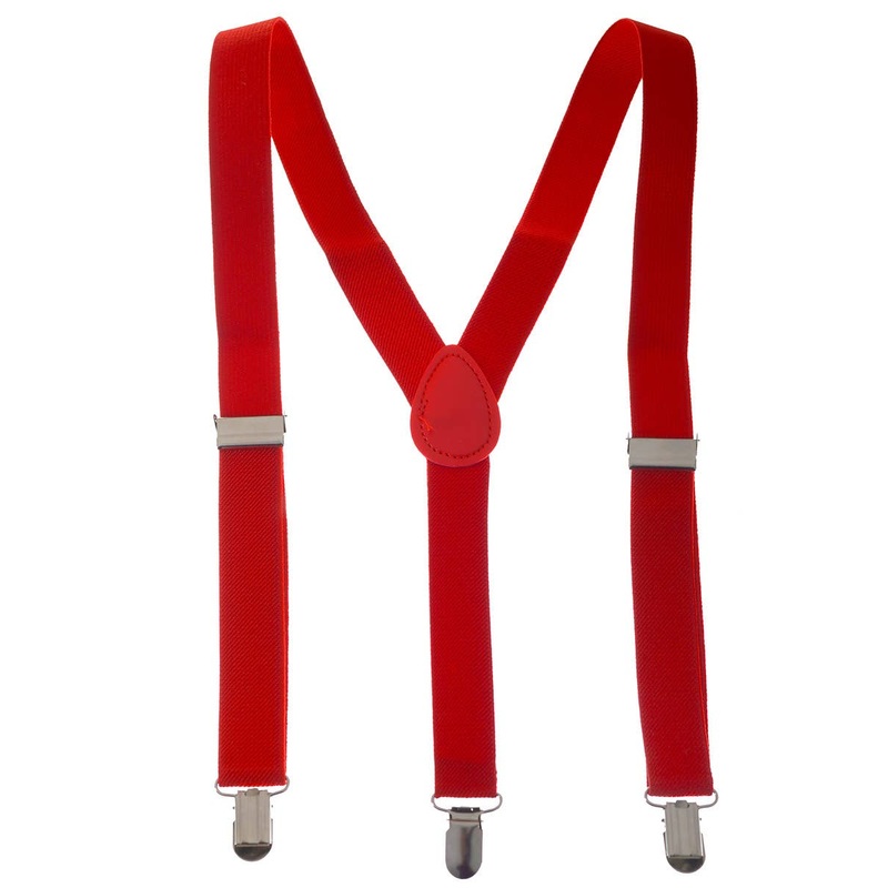 Stretchy Red Adjustable Costume Suspenders