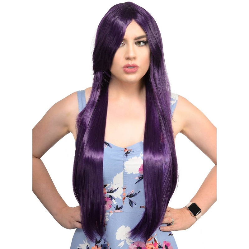 Willow Dark Purple Womens Long Straight Costume Wig
