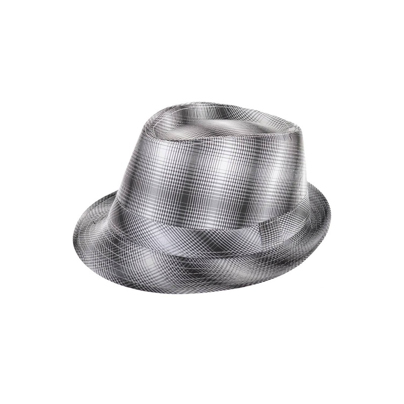 1960s Black And White Plaid Trilby Hat