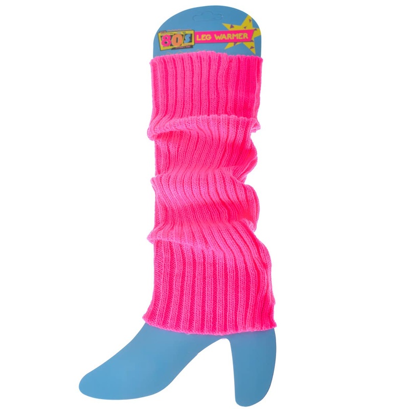 1980s Neon Pink Knitted Leg Warmers Costume Accessory