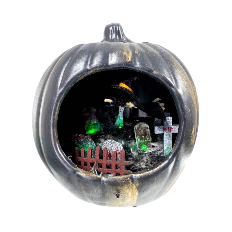 Animated Graveyard in Pumpkin Halloween Decoration