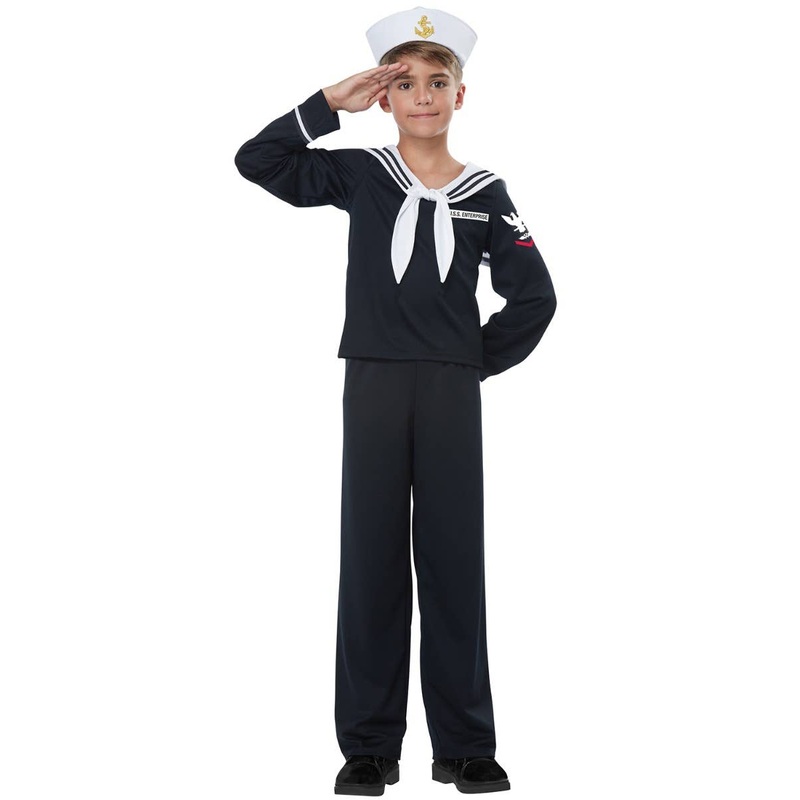 Black Navy Sailor Uniform Boys Costume