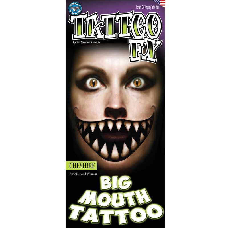 Cheshire Mouth Halloween Temporary Tattoo FX