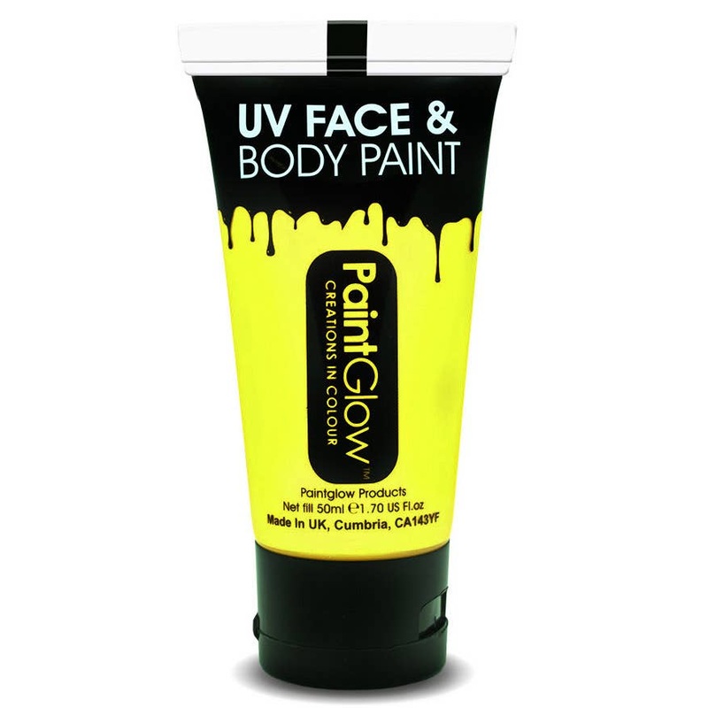 Face and Body Neon Yellow UV Reactive Cream Makeup - 50ml