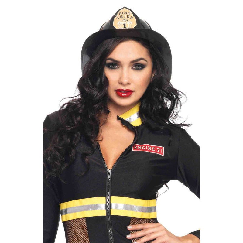 Fireman Adults Deluxe Black Costume Hat