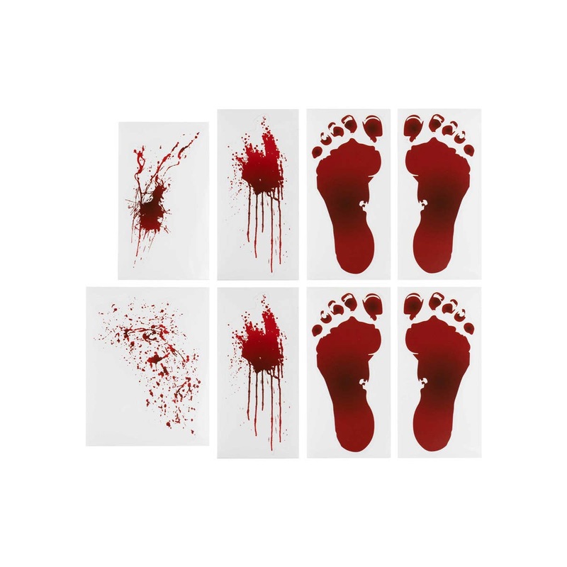 Fright Night Bloody Foot Prints Halloween Stickers
