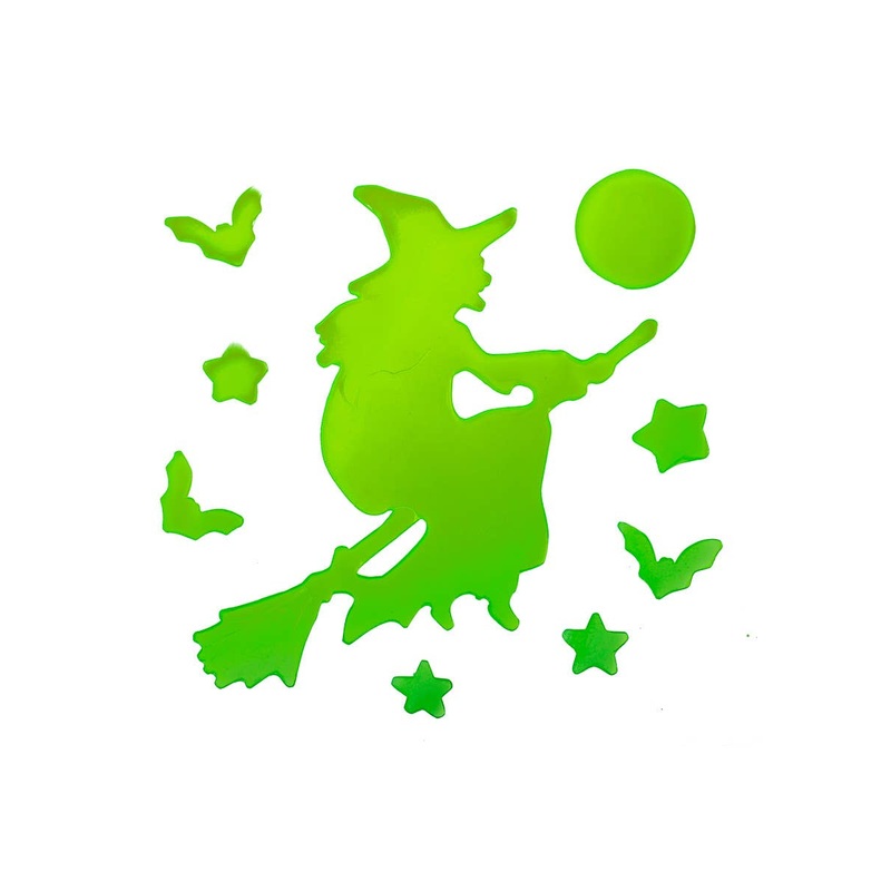 Glow in the Dark Flying Witch Halloween Window Cling
