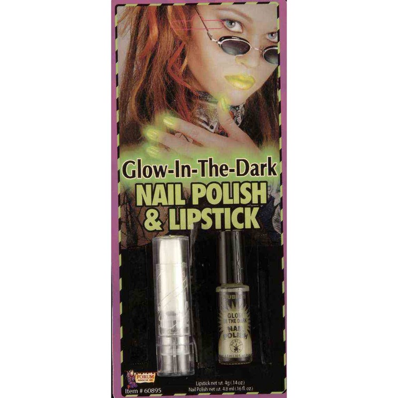 Glow in the Dark Nail Polish and Lipstick Costume Makeup