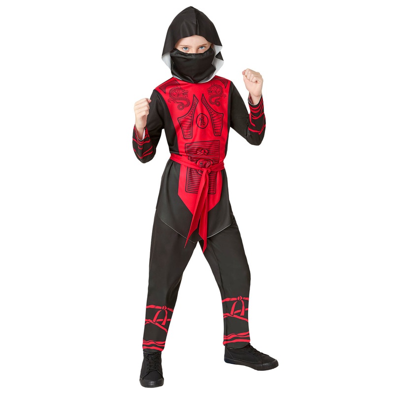Japanese Red And Black Ninja Boys Costume