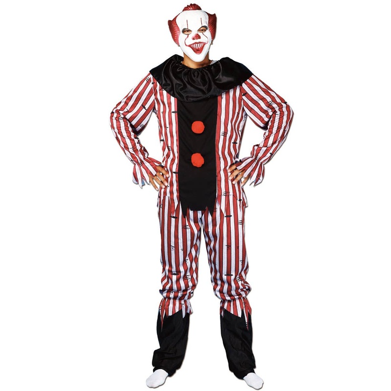 Killer Clown Mens Pennywise Style Halloween Costume