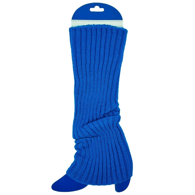 Knitted Look Blue Leg Warmers Costume Accessory