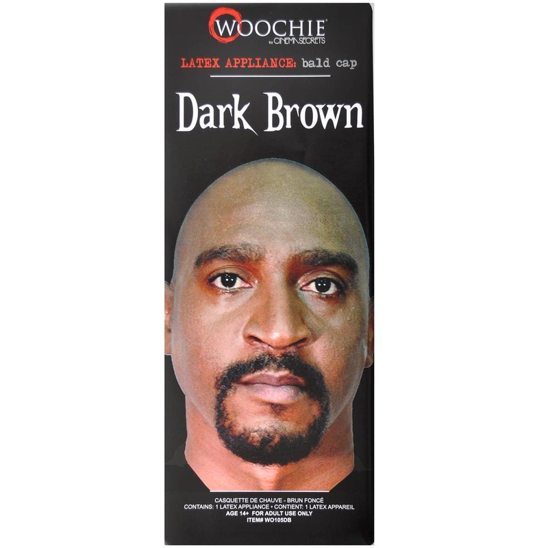 Latex Dark Brown Bald Cap Special FX Prosthetic
