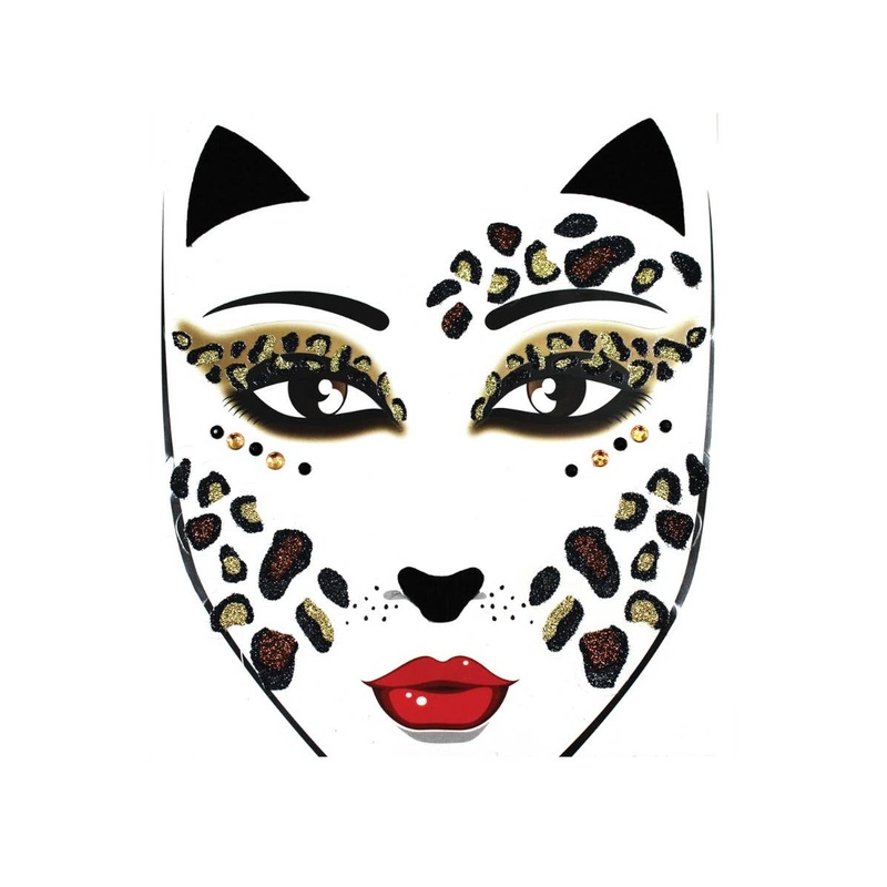 Leopard Stick On Novelty Face Tattoos