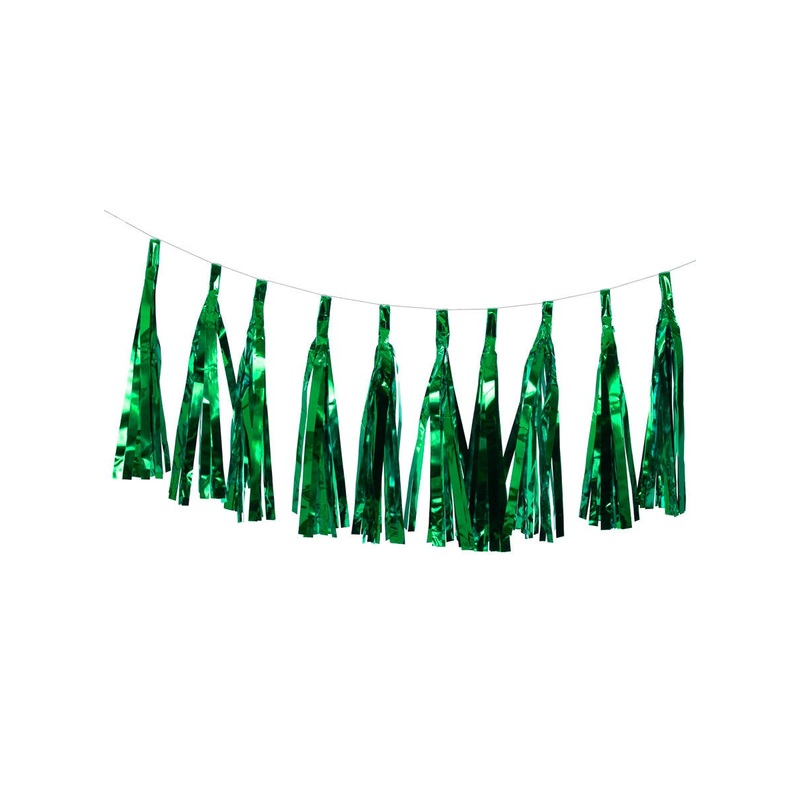 Metallic Green 9 Pack Of 35cm Decorative Tassels