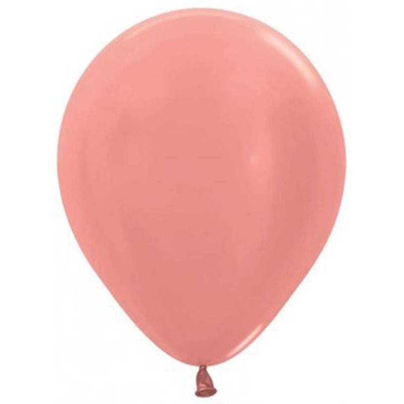 Metallic Rose Gold Single Small 12cm Air Fill Latex Balloon