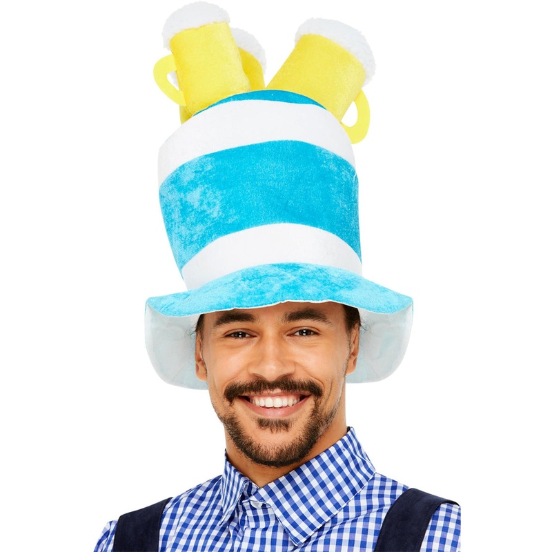 Novelty Blue Stripe Oktoberfest Beer Costume Hat